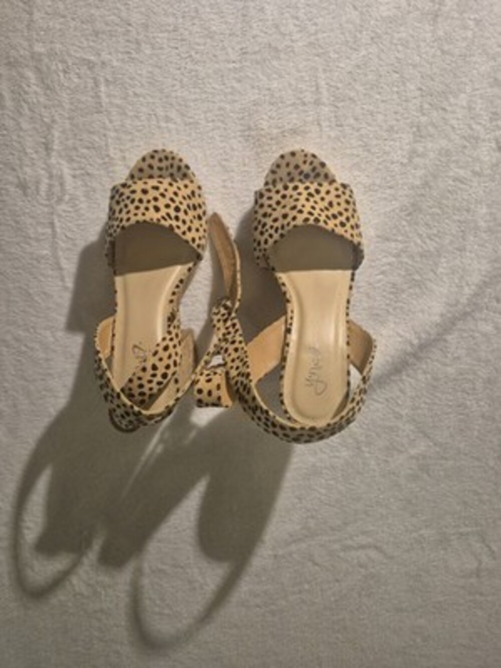Y Not? Womens Leopard Print Cork 4.5 Inch Heel Size 7 #107